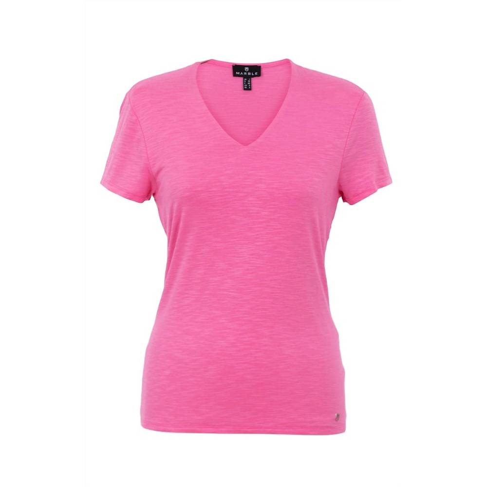 NEW MARBLE double layer v-neck top in pink
